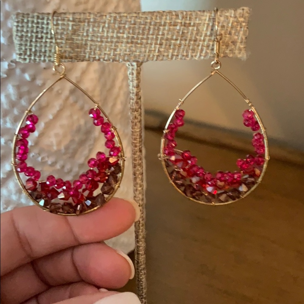 Pink and Gold Earrings